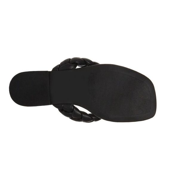 New! madden girl Precise Thong Sandals Black Size 6 Braided Strap Padded NWT - Picture 6 of 10